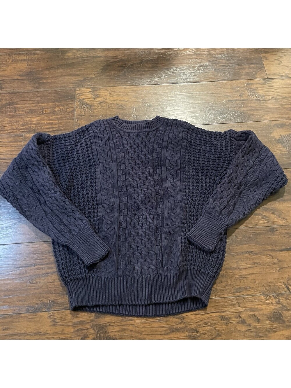 Vintage Structure Cable Knit Sweater 1990s Large